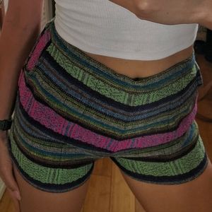 Colorful Woven Shorts with Pockets